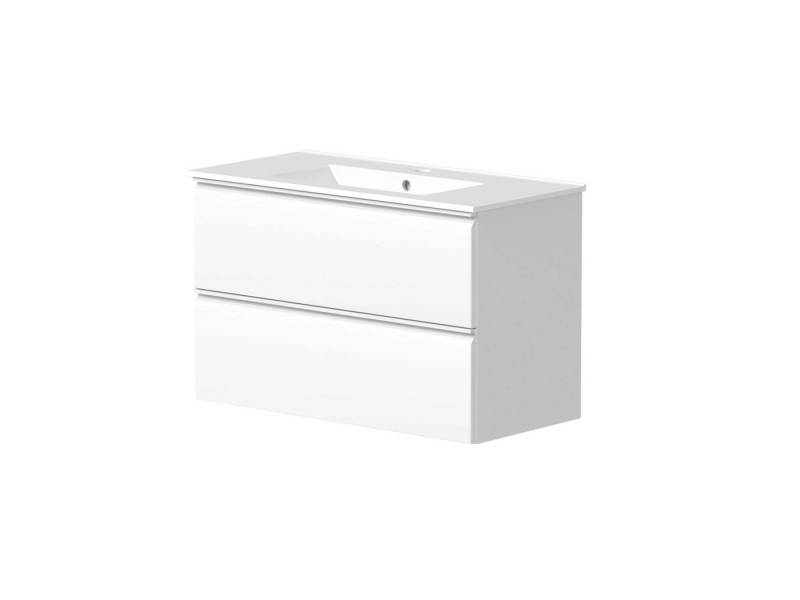 welltime Waschtisch Cosmos in verschiedenen Ausführungen inkl. Waschbecken, Badmöbel, Waschplatz mit 2 Schubladen, Soft-Close-Funktion, FSC® von welltime
