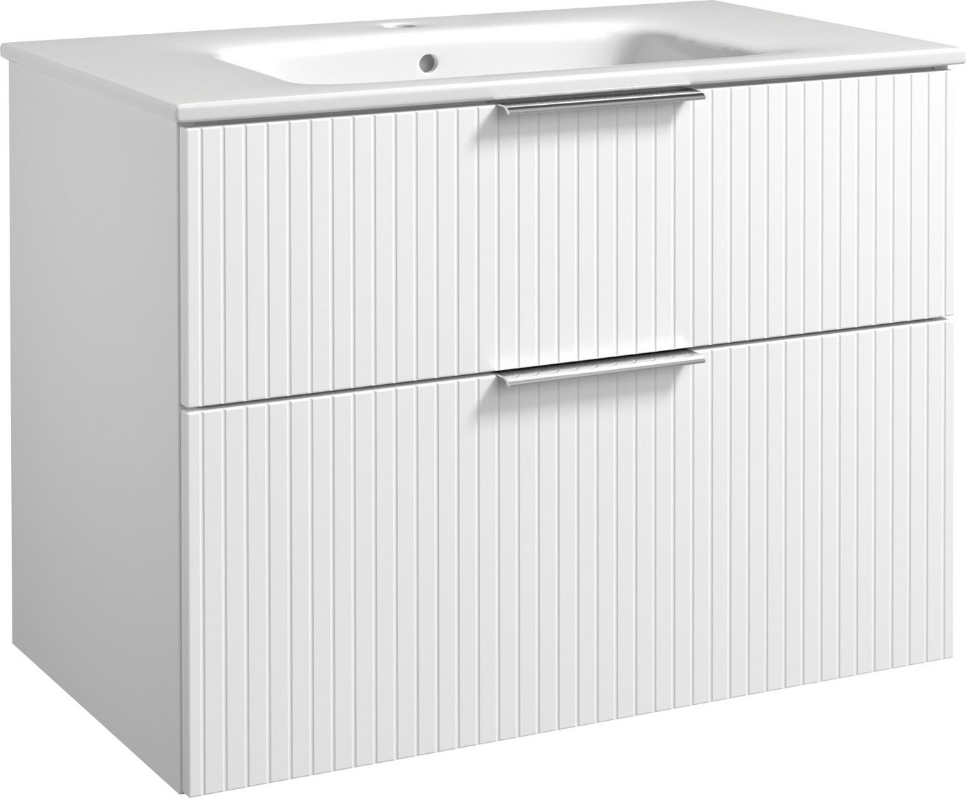 welltime Waschtisch G-Line, mit Keramik Waschbecken, Schubladen mit Softclose, trendig geriffelt von welltime