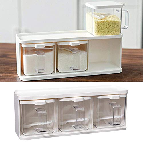 Würze Box Gewürzbox mit Gewürzflasche Separate 3 Fächer Küche Mit Griff transparent Acryl für Öl Salz Sauce Essig und Andere Gewürzflaschen von welltobuy