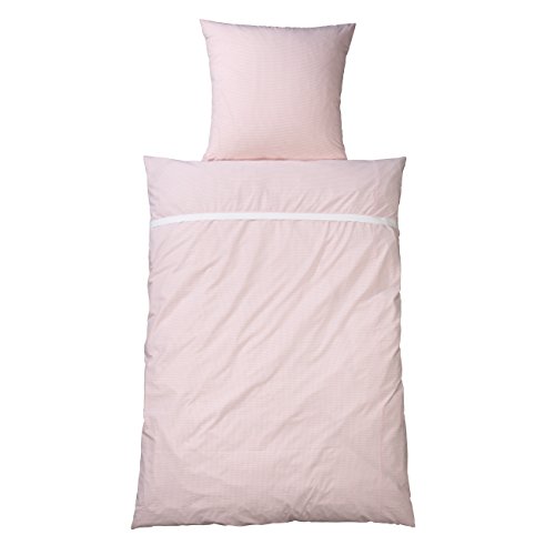 wellyou, Kinder Bettwäsche, Vichy-Karo, 100% Baumwolle, Maße (Bezug 100 x 135cm und Kissen 40 x 60cm) rosa-weiß von wellyou