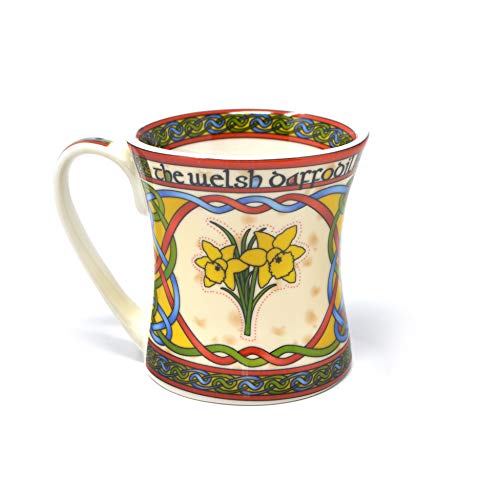 Walisischer Daffodil Narzisse Cymru Keramikbecher Keramik Becher | Welsh Tasse aus New Bone China | 325 ml Porzellantasse von Royal Tara von Tulade
