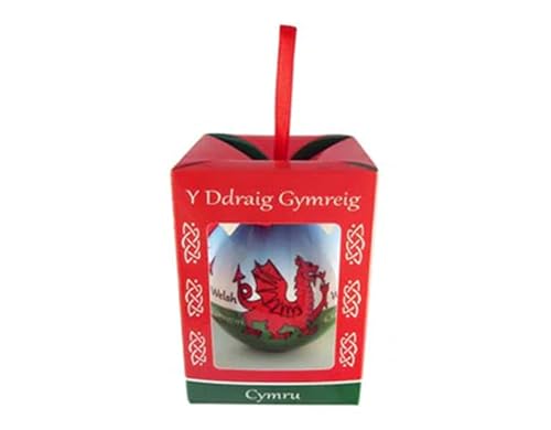 Walisischer Drache Weihnachtskugel Kugel Weihnachtsbaumschmuck von welshsuperstore welsh gifts
