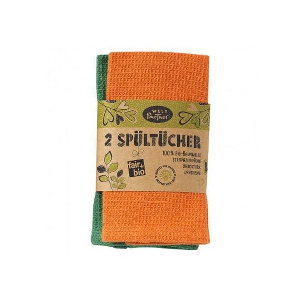weltPartner 2er-Set Spültücher fair + aus Bio-Baumwolle, 30x30 cm weltPartner 2er-Set Spültücher fair + aus Bio-Baumwolle, 30x30 cm von weltPartner