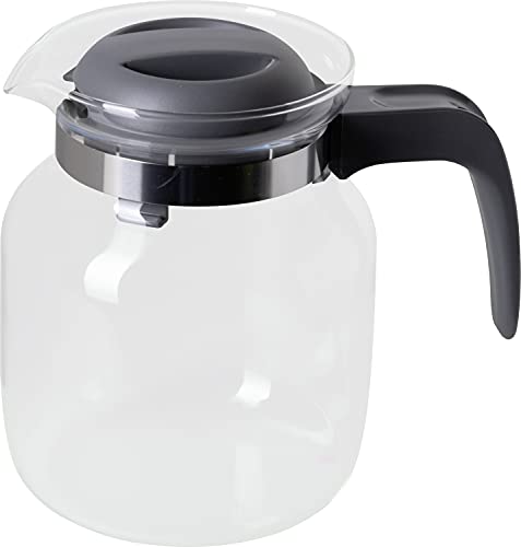 Wenco Glas-Kaffeekanne/Teekanne mit Kunststoff-Deckel, 1,25 l, Glas/Kunststoff, Transparent/Grau von wenco