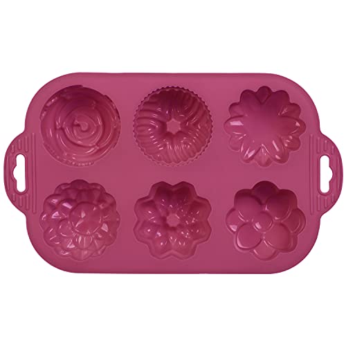 wenco premium 6-er Muffinform aus Silikon, Flexible Silikon-Backform für Cupcakes, Brownies, Spülmaschinengeeignet, Beere von wenco