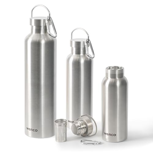 wenco Premium Edelstahl Trinkflasche 0,5 L, Silber von wenco