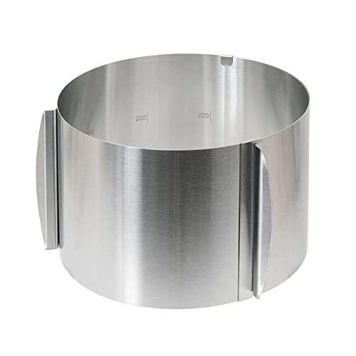 wenco verstellbarer Tortenring mit Skala, 15cm Höhe, verstellbarer Kuchenring mit 16-30cm Durchmesser, hitzebeständiger Backrahmen rund, Backzubehör aus Edelstahl wenco verstellbarer Tortenring mit Skala, 15cm Höhe, verstellbarer Kuchenring mit 16-30cm Durchmesser, hitzebeständiger Backrahmen rund, Backzubehör aus Edelstahl von wenco