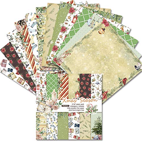 Wenhe dekoratives Bastelpapier Winter Weihnachten Thema Sammelalbum Papier Weihnachtsdekorationspapier Für DIY Sammelalbum Kartenherstellung Dekoration von wenhe