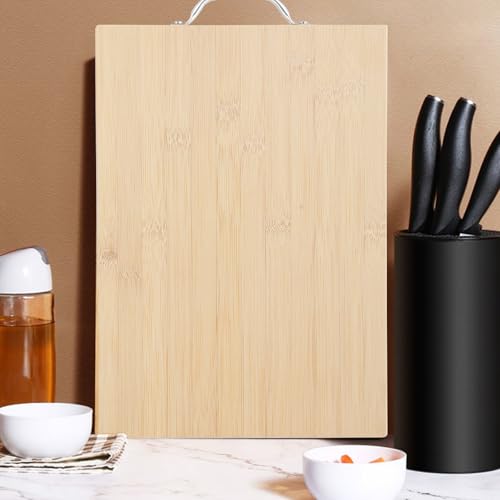 Wenrescry Frühstücksbrettchen Set aus Holz - Extra Dicke, Robust und Pflegeleicht Schneidebrett aus Nachhaltigem Bambus | 32 x 22 x 1,8 cm | Küche Holzbrett | Brotzeitbrett | Vesperbrett | Naturproduk von wenrescry