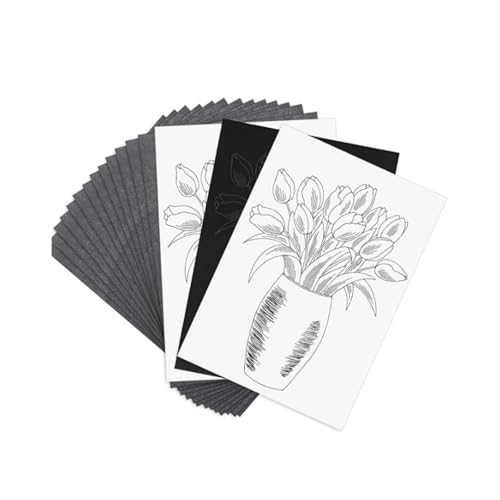 wenrescry 250 Blatt Transferpapier A4 Schwarz 21 x 29.7 cm Kohlepapier für Holz Papier Leinwand Stoff wiederverwendbares Graphit Durchschlagpapier zum Nachzeichnen von wenrescry