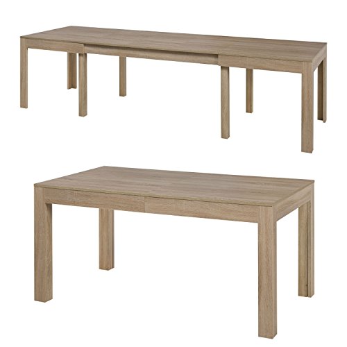 Furniture24 Tisch Küchentisch Esszimmertisch Esstisch WENUS Ausziehbar 160-300 cm (Sonoma Eiche) von Furniture24