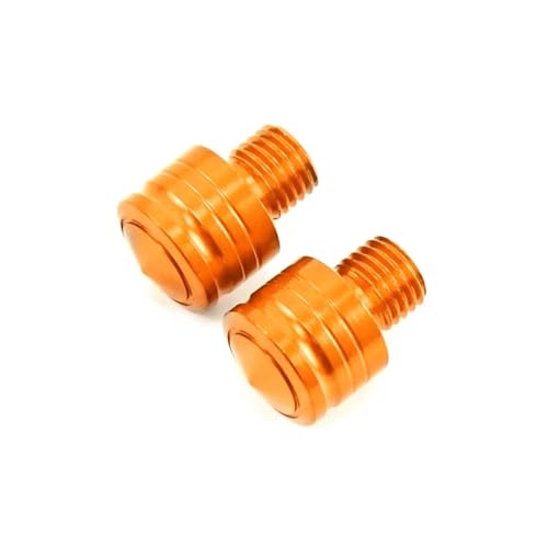wenwendianzi 2Pcs Motorrad CNC Aluminium M8 M10 Rückspiegel Loch Stecker Schrauben Rückspiegel Anti-Rost Halter(10mm Orange) von wenwendianzi