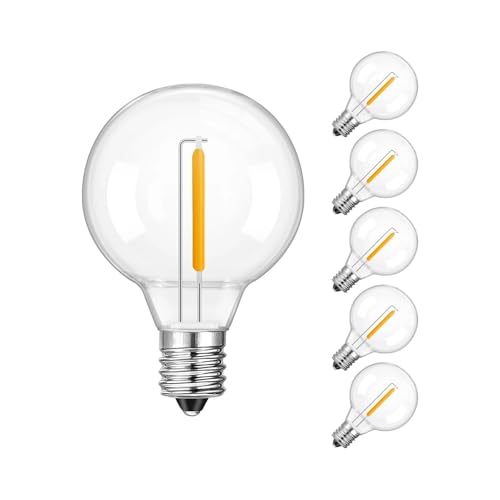 wenwendianzi G40 Niederspannung DC12V 24V führte Glühlampen 1W E12 Retro- Plastik ersetzen Birne(6 Pack_DC 12V_1W) von wenwendianzi