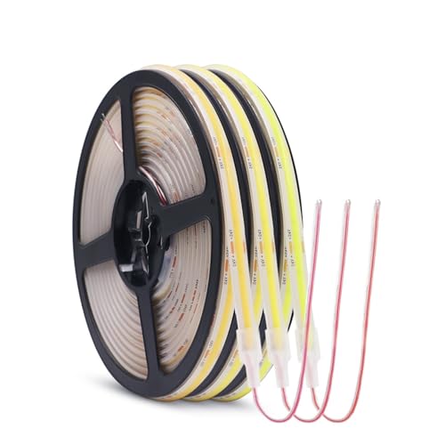 wenwendianzi IP68 Wasserdichter COB-Streifen 12V 24V 320Leds/M RA90 3000K 4000K 6000K Hausgarten-Dekor Flexibles Bandseil LED-Licht 1M 10M 20M(DC 24V,COOL White_0.5M) von wenwendianzi