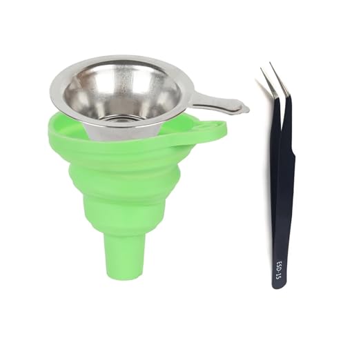 wenwendianzi Neu Metall UV Harz Filter Tasse + Silikon SLA 3D Drucker UV Harz Trichter 3d Drucker Teile(Green kit) von wenwendianzi