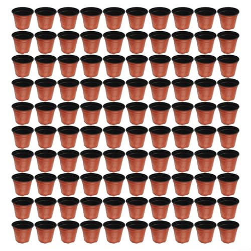 100 Blumentöpfe aus flexiblem Kunststoff mit erhöhten Drainagelöchern zur Förderung einer gesunden Wurzelentwicklung, für und junge Pflanzen (120#) von wenyouya