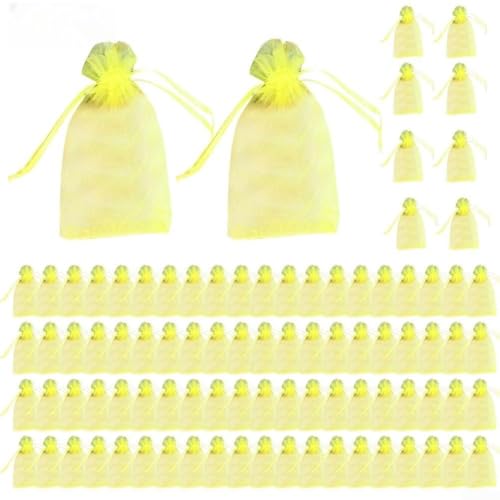 100 Stück Organza-Netzbeutel Insektenschutz für Obst und Gemüse (halbgrau) von wenyouya