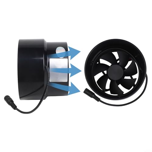12 V solarbetriebener Abluftventilator, 110 mm, leiser Betrieb, 3600 U/min, Belüftungssystem, für Badezimmer, Küche, Hühnerstall, Gewächshaus (Luftauslass) von wenyouya