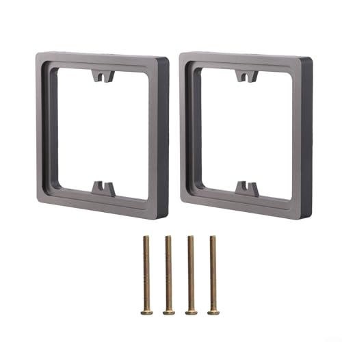 2 Stück 10 mm Einzelbuchsen-Abstandshalter quadratische Rahmenplatten mit 4 Schrauben für 1-Gang-Elektrokasten-Verlängerungen und sichere Passform (grau) von wenyouya