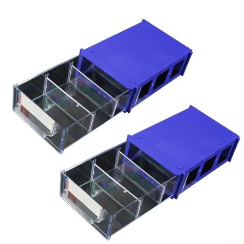 2 stapelbare Kunststoff-Aufbewahrungsboxen für Hardware-Schrauben und Kleinteile, mit transparenten Schubladen und starkem Rahmen für Wand- oder Tischorganisation (2 Stück transparent) von wenyouya