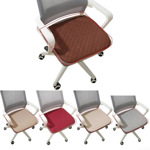 2 x rutschfeste wasserdichte Stuhlkissen für quadratische Restauranthocker, leicht zu pflegen (grau) von wenyouya