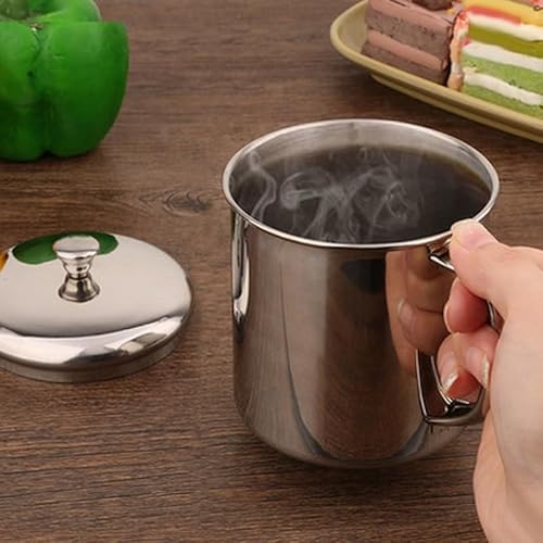 304 Edelstahlbecher, perfekt für Kaffee, Tee und Milch beim Camping oder Reisen (7 cm (11 cm (850 ml)) von wenyouya