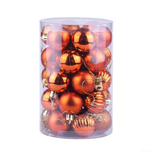 34 bruchsichere Weihnachtskugel-Ornamente mit verschiedenen Mustern und Haken für Baum, Girlande, Tisch und Event-Dekoration (5#) von wenyouya