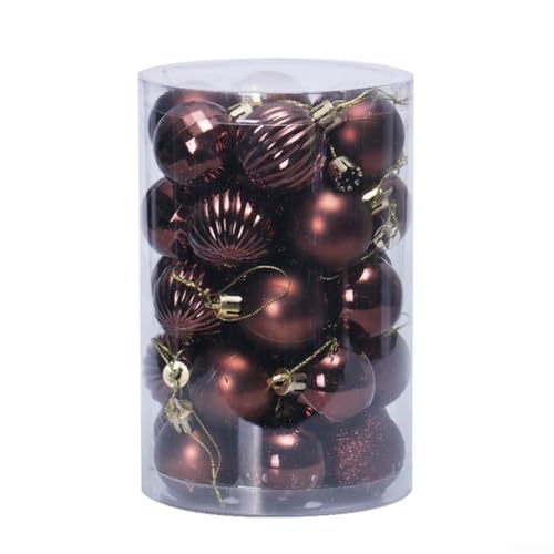 34 bruchsichere Weihnachtskugel-Ornamente mit verschiedenen Mustern und Haken für Baum, Girlande, Tisch und Event-Dekoration (6#) von wenyouya