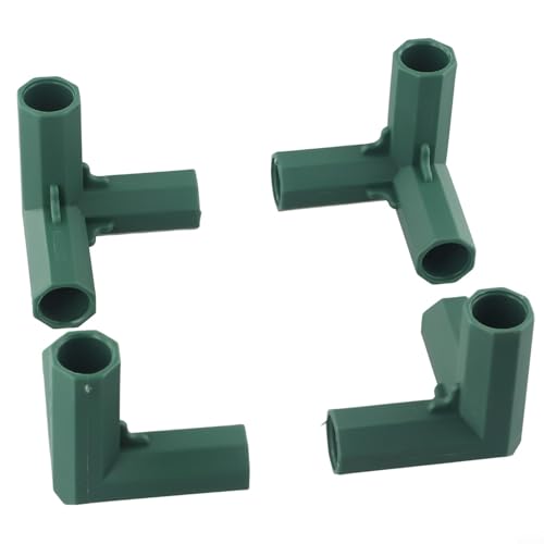 4 Stück Kunststoff-Stangenverbindungsadapter für den Außenbereich, Garten, Gewächshäuser, kompatibel mit PVC und Metall (A) von wenyouya