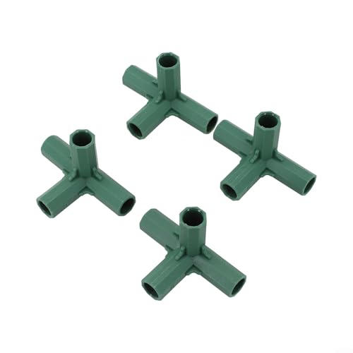 4 Stück Kunststoff-Stangenverbindungsadapter für den Außenbereich, Garten, Gewächshäuser, kompatibel mit PVC und Metall (B) von wenyouya
