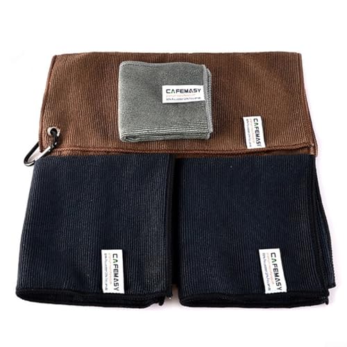 4 Stück Mikrofaser-Handtücher für die Reinigung der Kaffeemaschine, wasserabsorbierende Tücher für Espressobars und für die Küchenwartung (B-Set) von wenyouya
