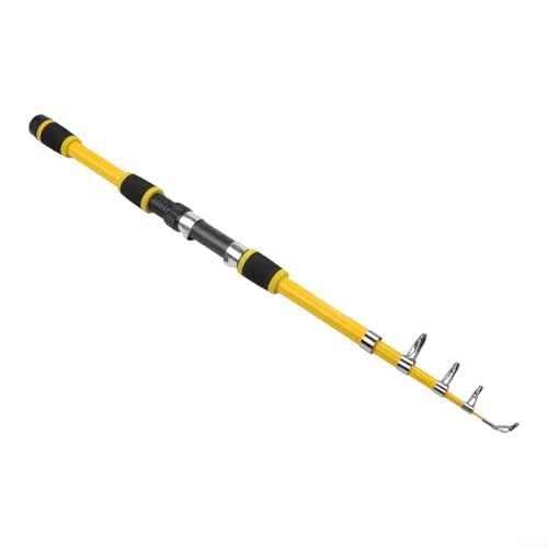 Angelrute und Rolle für Combo Teleskop Kohlefaser Pole Reel Gear Set Leicht für Angelausflüge und Outdoor-Abenteuer (gelb) von wenyouya