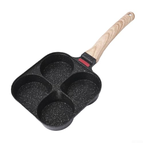 Antihaftbeschichtete Bratpfanne mit 4 Tassen, perfekt zum Kochen von Eiern und Pfannkuchen in einem Arbeitsgang (schwarze vier Löcher) von wenyouya