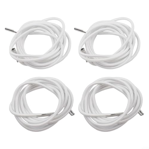 Bungee-Seil-Set für Liegestuhl-Reparatur, 4 Stück, inklusive 2 langen 220 cm und 2 kurzen 140 cm Seilen mit geformten Metallenden für sicheren Sitz (weiß) von wenyouya