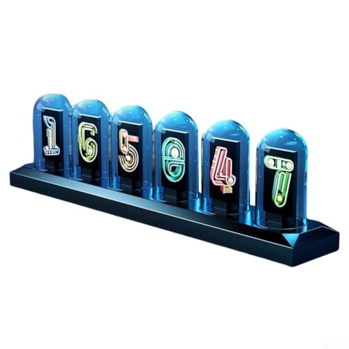 Creative Nixie Tube Clock Kit RGB Beleuchtung, genaue Zeitmessung und Alarmfunktion für ein einzigartiges Dekorationsstück (A) von wenyouya