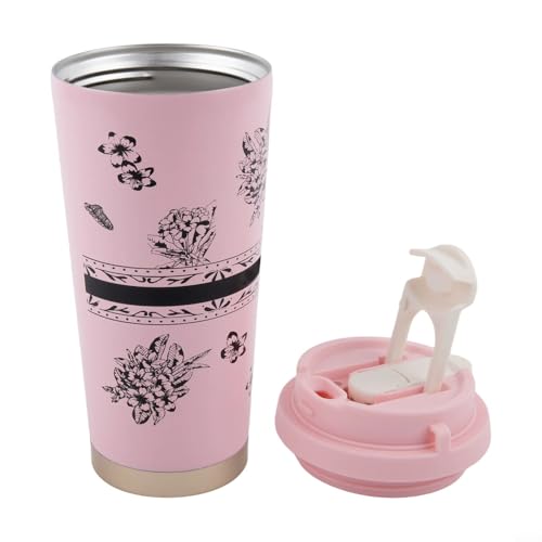 Dieser funktionale, isolierte Reisebecher aus Edelstahl fasst bis zu 530 ml Ihres Lieblingsgetränks sicher (rosa) von wenyouya