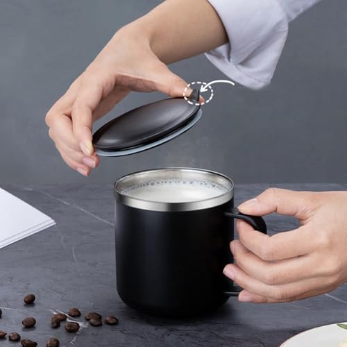 Doppelzweck-Campingbecher aus stabilem 304 Edelstahl hält Ihre Getränke mühelos auf der richtigen Temperatur (elegantes Schwarz) von wenyouya