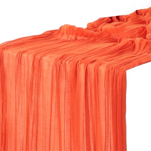 Durchsichtiger, strukturierter Esstischläufer, der das Aussehen Ihrer Hochzeit oder Party verschönert (90 x 400 cm, orange) von wenyouya
