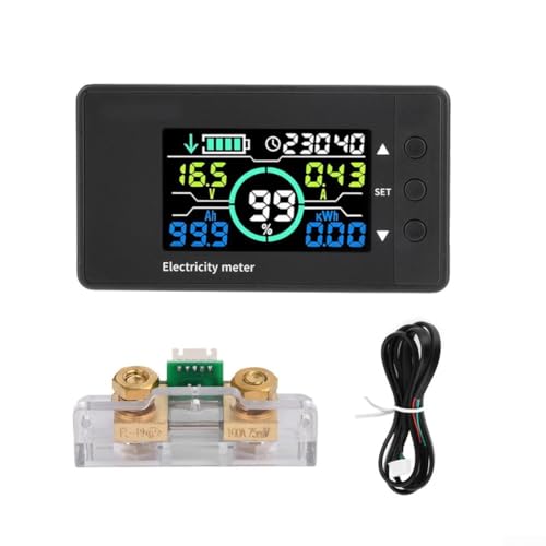 Echtzeit Batteriemonitor für 12V Systeme mit LCD Display und Speicherfunktion zur Energieniveauverfolgung DC 7 5V100V 0100A von wenyouya