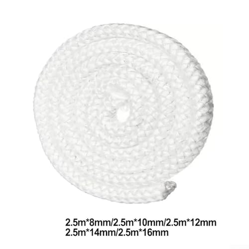 Effiziente Dichtungslösung für Holzöfen, runde Fiberglasschnur in verschiedenen Größen (8 16 mm), 2 5 m Länge erhältlich (2,5 m x 8 mm) von wenyouya