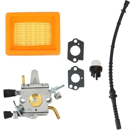 Ersatz-Vergaser-Set inklusive Luftfilter-Kraftstoffleitungsdichtungen und Glühbirne, kompatibel mit FS400, FS450, FS480 Modellen, um Rasenmäher Effizienz und zuverlässigen Betrieb wiederherzustellen von wenyouya