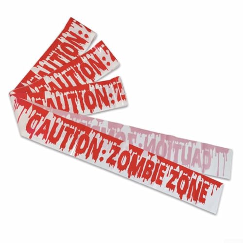 Halloween Caution Zombie Danger Tape, 10M Schreckband für gruselige Dekorationen, perfekt für Partys und oder Leckerli-Events (3) von wenyouya