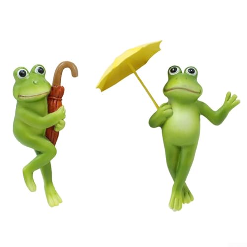 Harz-Frosch-Blumentopf-Aufhänger, einzigartige Gartenstatuen zur Verschönerung Ihres Balkons und Ihrer Terrasse von wenyouya