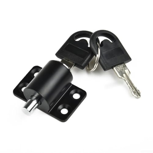 Home Security Solution Schiebetürschlösser mit Schlüsseln, effektives Flügelriegel-Design, Schwarz, 2 Stück von wenyouya