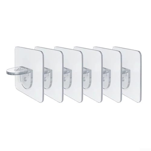 Klare Regalstütze, 612 Stück, Wandaufhänger für Schrank, Kleiderschrank, Küche, Bücherregal, Display, Kunststoff, Glas und Holzregale (6 Stück) von wenyouya