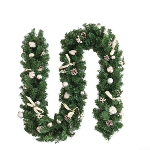 Künstliche Blumenpaneele Schleife Kunststoff Rattan Weihnachtskranz PVC Rattan Dekoration für Tür Fenster Kaminsims Urlaub Festliche Dekoration von wenyouya