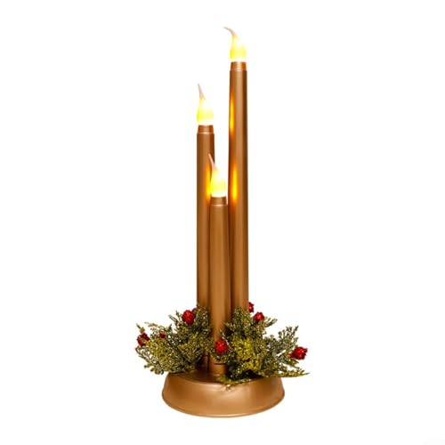 LED-Kerzen, flammenlos, Weihnachts-Kerze, warme Atmosphäre, sicherer Kunststoff, Heimdekoration, Foto-Requisite für Tisch, Kaminsims, festliche Dekoration (Gold) von wenyouya