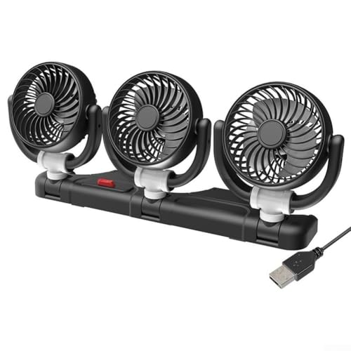 Leichter 3-Kopf-Ventilator für volle Luftverteilung, ideal für den Einsatz in Autos, LKWs und Booten (5 V) von wenyouya
