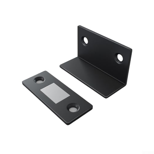 Magnetischer Türriegel mit unsichtbarem Design und L-förmiger Konfiguration für Schränke, Schubladen, Kleiderschränke, sicherer Verschluss (schwarz) von wenyouya