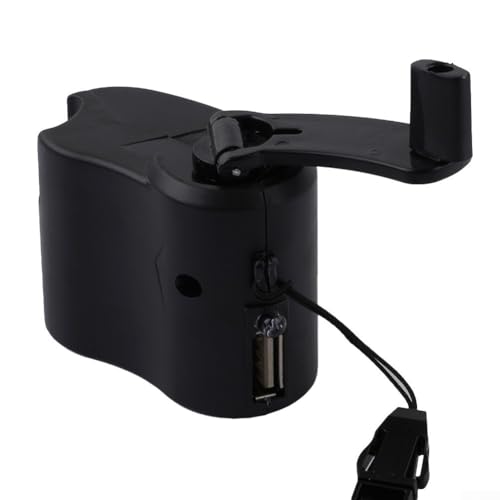 Manuelles USB-Ladegerät mit Handkurbel für Reisen und den Außenbereich (schwarz) von wenyouya